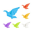 Vektor: Origami doves, set Origami doves, set
