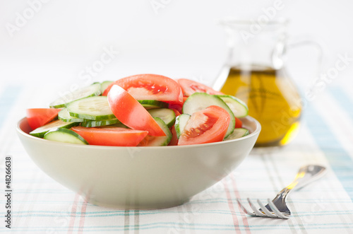 Photo: vegetable salad with tomatoes and cucumbers vegetable salad with tomatoes and cucumbers