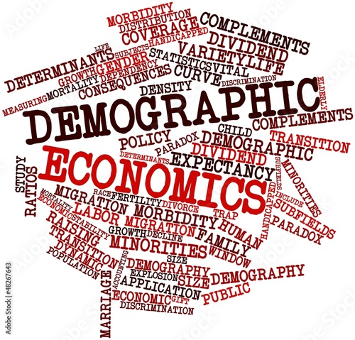 Illustration: Word cloud for Demographic economics Word cloud for Demographic economics