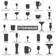 Vector: Set of glass silhouette Set of glass silhouette