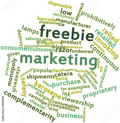 Illustration: Word cloud for Freebie marketing Word cloud for Freebie marketing