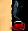 Vektor: Background with cup of coffee and old paper. Vector Background with cup of coffee and old paper. Vector
