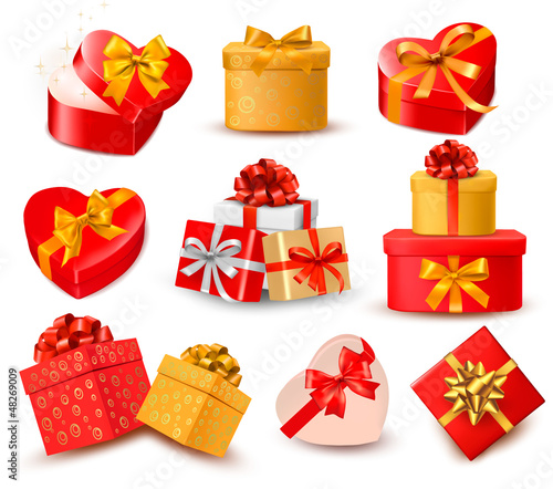 Vector: Valentine background with two red hearts and gift bow and ribbon Valentine background with two red hearts and gift bow and ribbon