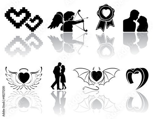 Vector: Black Valentines icons Black Valentines icons