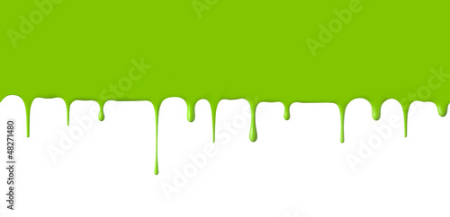 Photo: Paint dripping isolated on white Paint dripping isolated on white