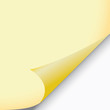 yellow paper sticker with bent corner, illustration