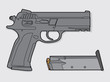 isolated gun detailed realistic illustration