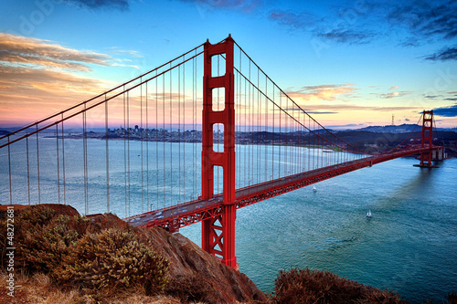 Photo: horizontal view of Golden Gate Bridge horizontal view of Golden Gate Bridge