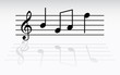 Illustration: g key and notes in one tact logo - illustration g key and notes in one tact logo - illustration
