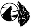 howling wolf tribal black and white vector