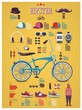 Hipster info graphic background with bicycle