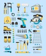 tools info graphic elements, tools icons