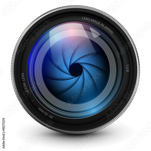 Vector: Camera lens, vector illustration. Camera lens, vector illustration.