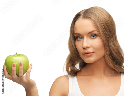 Photo: woman with green apple woman with green apple