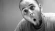 Man turning into a demon (eyes, jaw) 