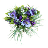 artificial flowers lily of the valley, viola, forget-me