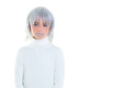 beautiful futuristic kid girl futuristic child with gray hair