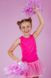 Cheerleder girl with pompoms