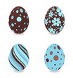 Four beautiful painted easter eggs.