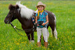 Lovely girl and little pony