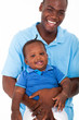 happy african american father and son portrait