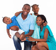 happy afro american family isolated on white