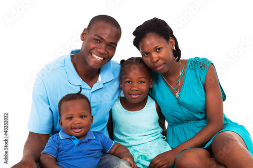 Photo: joyful african american family isolated on white joyful african american family isolated on white