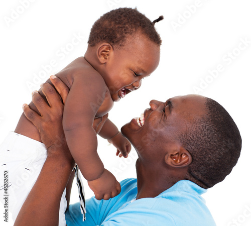 Photo: happy african father and baby son happy african father and baby son