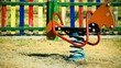 Empty playground in sepia colour