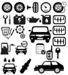 Vector black auto icons set. Car EPS 8