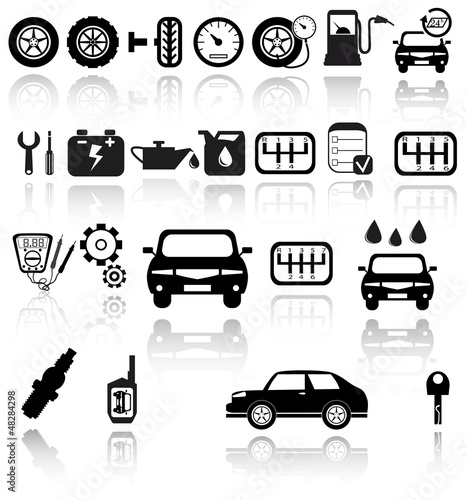 Vector: Vector black auto icons set. Car EPS 10 Vector black auto icons set. Car EPS 10