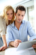 Business partners working from home