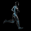 Jogging - Silhouette mit Skelett und Röntgenbild