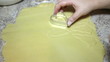 Woman preparing pastry on the table, timelapse