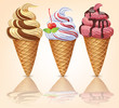 Three delicious ice cream