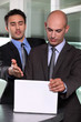 Associates discussing their business plan