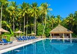 swimming pool in a tropical hotel