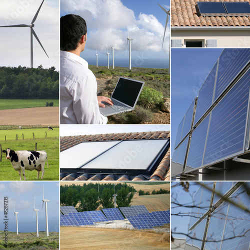 Photo: Renewable energies themed collage Renewable energies themed collage