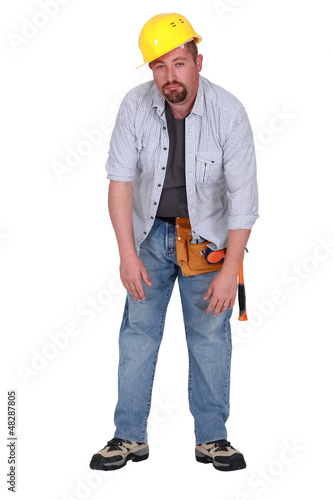 Photo: Worker exhausted Worker exhausted