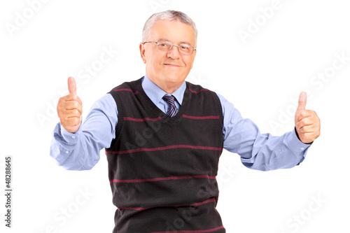 Photo: A gentleman giving thumbs up A gentleman giving thumbs up