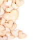 Heart shaped cookies on white background