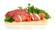 Raw beef meat isolated on white