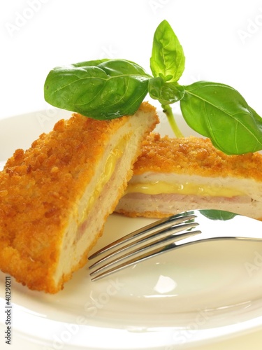 Photo: Stuffed cutlet, close-up, isolated Stuffed cutlet, close-up, isolated