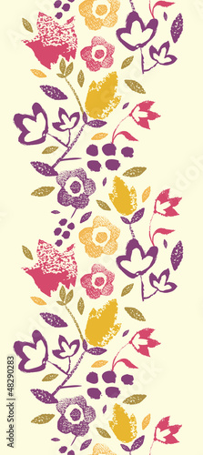 Vector: Vector Colorful vibrant flowers elegant vertical seamless Vector Colorful vibrant flowers elegant vertical seamless