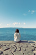 Foto: Woman Looking at Sea Woman Looking at Sea