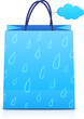 Vector: Blue vector paper shopping bag with rain pattern and cloud label Blue vector paper shopping bag with rain pattern and cloud label