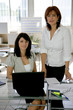 two businesswomen working at the office