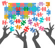 Vector: People join to find puzzle connections People join to find puzzle connections