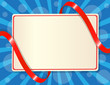 greeting card entwined red ribbon