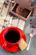 Photo: Freshly brewed ground coffee Freshly brewed ground coffee